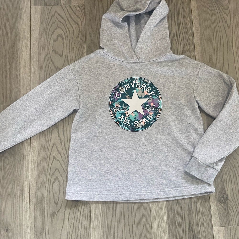 Converse Paint Splatter All Star Patch Graphic Hoodie Size L(12/13)